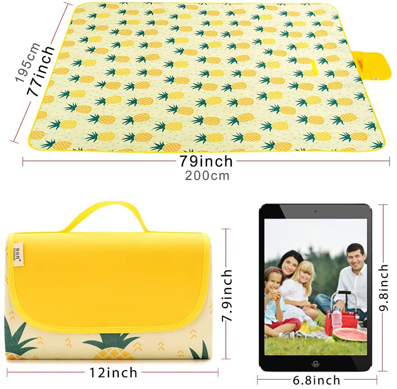 LEASEN Picnic Blankets, 79''×77'' Extra Large Foldable Picnic Blanket Waterproof Sandproof Picnic Mat, Portable Out Blanket for Camping,Travel, Hiking, Family Day Out Home & Garden > Lawn & Garden > Outdoor Living > Outdoor Blankets > Picnic Blankets LEASEN   
