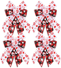 Threetols 4PCS Valentine'S Day Wreath Bows, Black and Red Rustic Buffalo Plaid Bows Wreath for Front Door Valentine Red White Heart Decoration Bows for Indoor Outdoor Holiday Wedding Party Ornament Home & Garden > Decor > Seasonal & Holiday Decorations Threetols White  