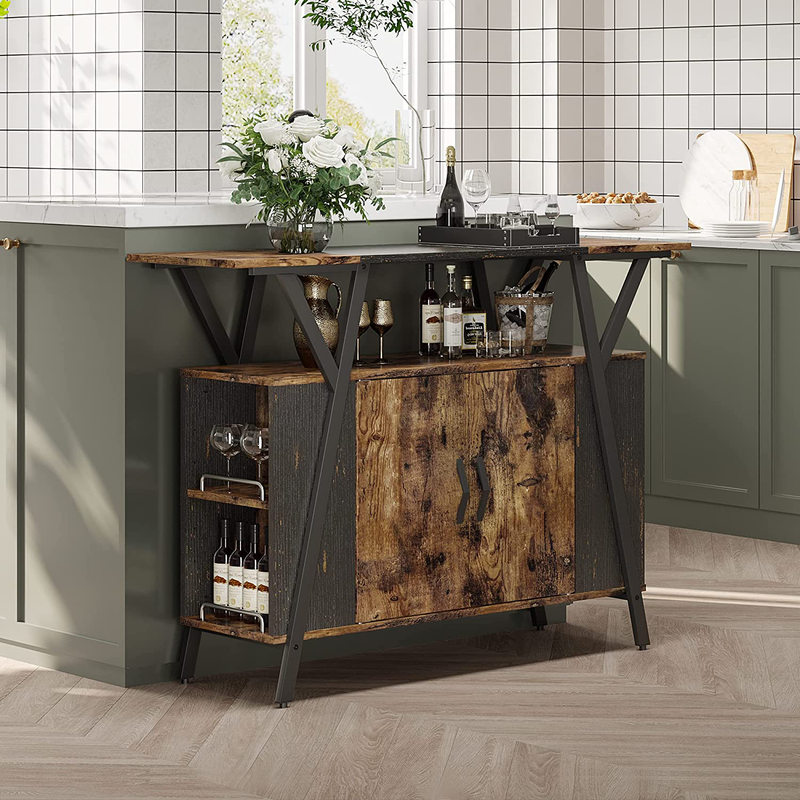 Kitchen Island with Storage Buffet Table Coffee Cabinet Freestanding Console Table with Cupboard Storage Cabinet with Adjustable Shelf inside for Kitchen Dinning Room Living Room Entryway Hallway