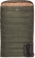 TETON Sports Mammoth Queen-Size Double Sleeping Bag; Warm and Comfortable for Family Camping Sporting Goods > Outdoor Recreation > Camping & Hiking > Sleeping Bags TETON Sports Green Taffeta 0 Degrees Fahrenheit 