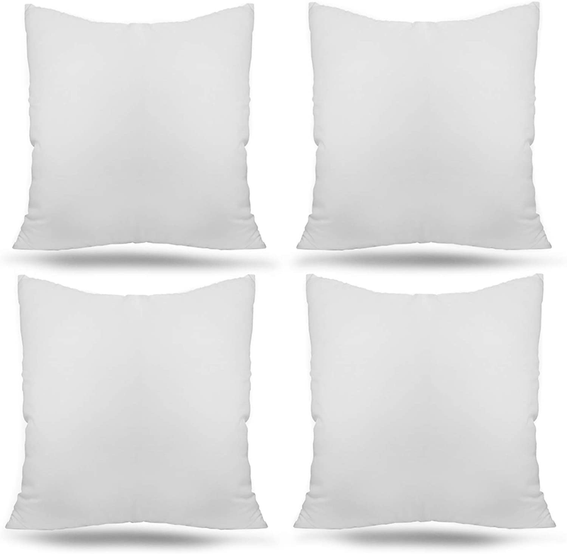 Ogrmar 4 Packs 18" X 18" Premium White Throw Pillow Insert Hypoallergenic High-Resilient PP Cotton Stuffer Pillow Insert Square Form Sham Stuffer Decorative Pillow, Cushion (18" X 18") Home & Garden > Decor > Chair & Sofa Cushions Ogrmar 18" x 18"  