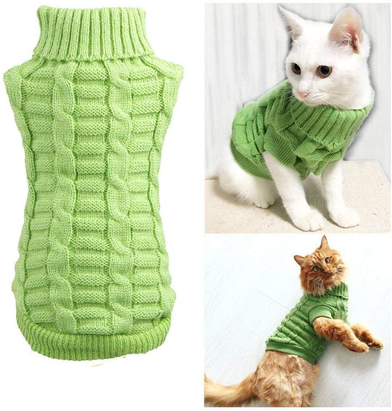 Evursua Pet Cat Sweater Kitten Clothes for Cats Small Dogs,Turtleneck Cat Clothes Pullover Soft Warm,Fit Kitty,Chihuahua,Teddy,Poodle,Pug