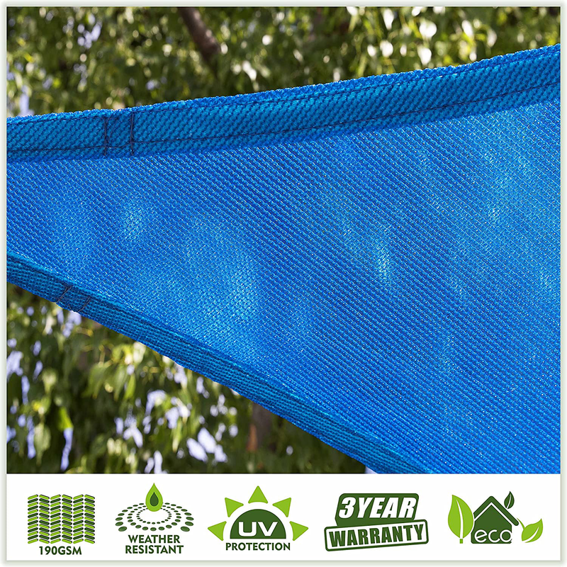 ColourTree 12' x 12' x 12' Blue Sun Shade Sail Triangle Canopy Awning Shelter Fabric Cloth Screen - UV Block UV Resistant Heavy Duty Commercial Grade - Outdoor Patio Carport - (We Make Custom Size) Home & Garden > Lawn & Garden > Outdoor Living > Outdoor Umbrella & Sunshade Accessories ColourTree   