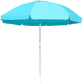 Ralawen 6.5ft Beach Umbrella with Sand Anchor & Tilt Mechanism Portable Sunshade Umbrella with Carry Bag for Beach Garden Outdoor (Orange) Home & Garden > Lawn & Garden > Outdoor Living > Outdoor Umbrella & Sunshade Accessories Ralawen Sky Blue 7.5 FT 