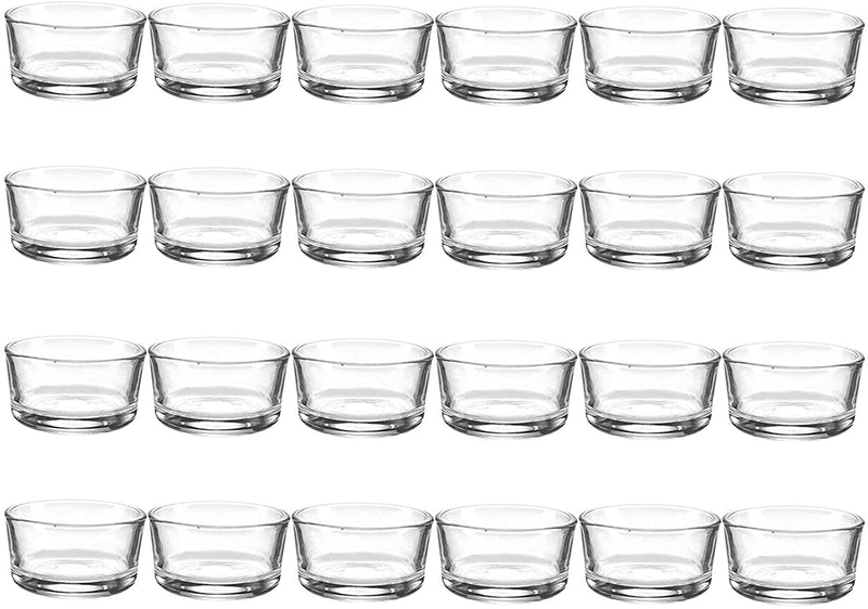 Glass Tealight Candle Holder (Set of 24) for Wedding Tea Light Centerpieces, Decorations