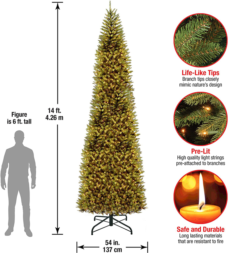 National Tree 22 Foot Kingswood Fir Pencil Tree, 14 ft, 14 ft