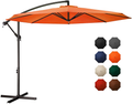 MEWAY 10ft Outdoor Umbrella Backyard Umbrella Deck Umbrella Cantilever Patio Offset Umbrella with Crank & Cross Base, Easy to Instal (10ft, Beige)