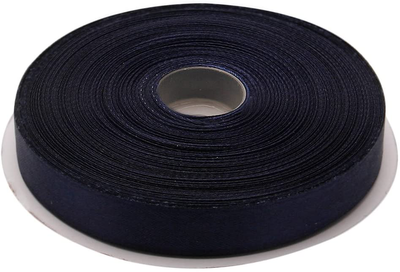Topenca Supplies 3/8 Inches x 50 Yards Double Face Solid Satin Ribbon Roll, White Arts & Entertainment > Hobbies & Creative Arts > Arts & Crafts > Art & Crafting Materials > Embellishments & Trims > Ribbons & Trim Topenca Supplies Navy Blue 5/8" x 50 yards 