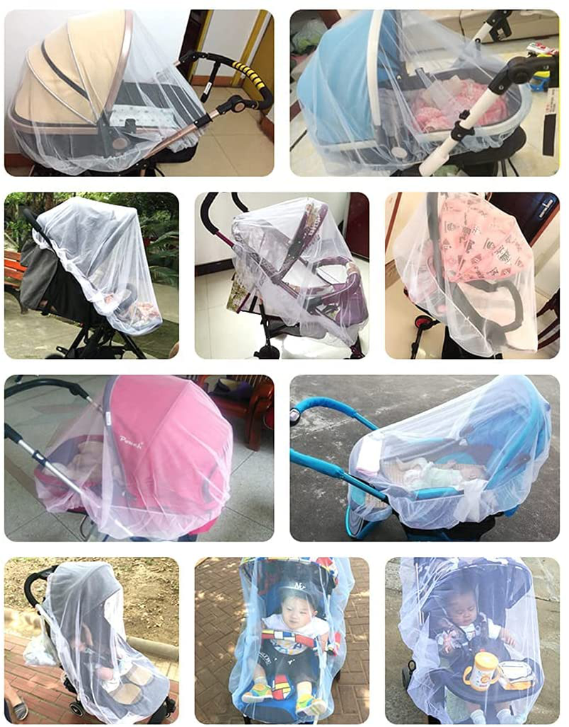 MIEODIDOE 4 Pack Stroller Netting Mosquito for Baby, Mosquito Nets for Cribs for Babies, Toddler Mosquito Net for Stroller with Storage Bag, Infant Car Seat Insect Mesh Net, Easy Installation Sporting Goods > Outdoor Recreation > Camping & Hiking > Mosquito Nets & Insect Screens MIEODIDOE   