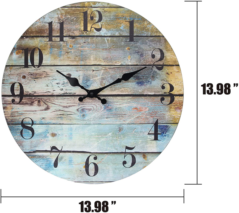 Stonebriar Vintage Farmhouse Wooden 14 Inch Round Battery Operated Hanging Wall Clock Home & Garden > Decor > Clocks > Wall Clocks Stonebriar   