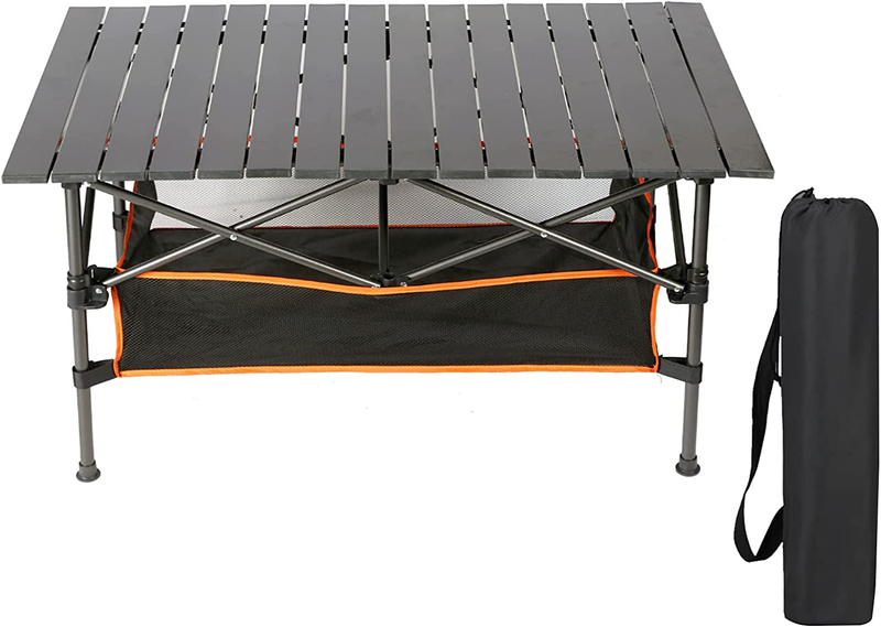 Kinchoix Outdoor Folding Table Portable Camping Table with Mesh Storage Bag Ultralight Aluminum Square Camp Table in a Bag for Picnic RV Fold Travel Home Use Sporting Goods > Outdoor Recreation > Camping & Hiking > Camp Furniture Kinchoix 37x 21.7x 19.7 in  