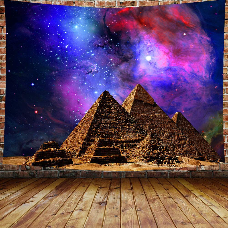 DBLLF Sacred Pyramid Tapestry Egypt Travel Tapestry Starry Sky Tapestry,Queen Size 80"x60" Flannel Art Tapestries,for Living Room Dorm Bedroom Home Decorations DBZY331 Home & Garden > Decor > Seasonal & Holiday Decorations& Garden > Decor > Seasonal & Holiday Decorations DBLLF 80Wx60L  