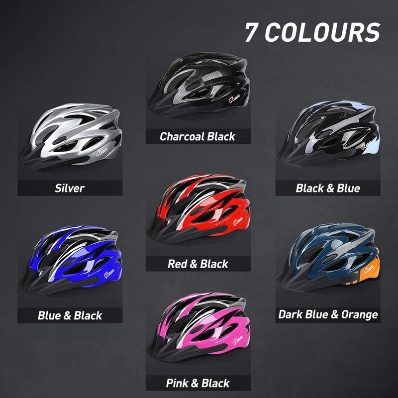 JBM Adult Cycling Bike Helmet for Men Women (18 Colors) Black/Red/Blue/Pink/Silver Adjustable Lightweight Helmet with Reflective Stripe and Removal Sporting Goods > Outdoor Recreation > Cycling > Cycling Apparel & Accessories > Bicycle Helmets JBM international   