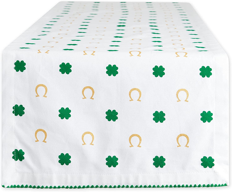 DII St. Patrick'S Day Collection Tabletop, Table Runner, 14X74", Shamrock Arts & Entertainment > Party & Celebration > Party Supplies DII Clover Horseshoe Table Runner, 14x72" 