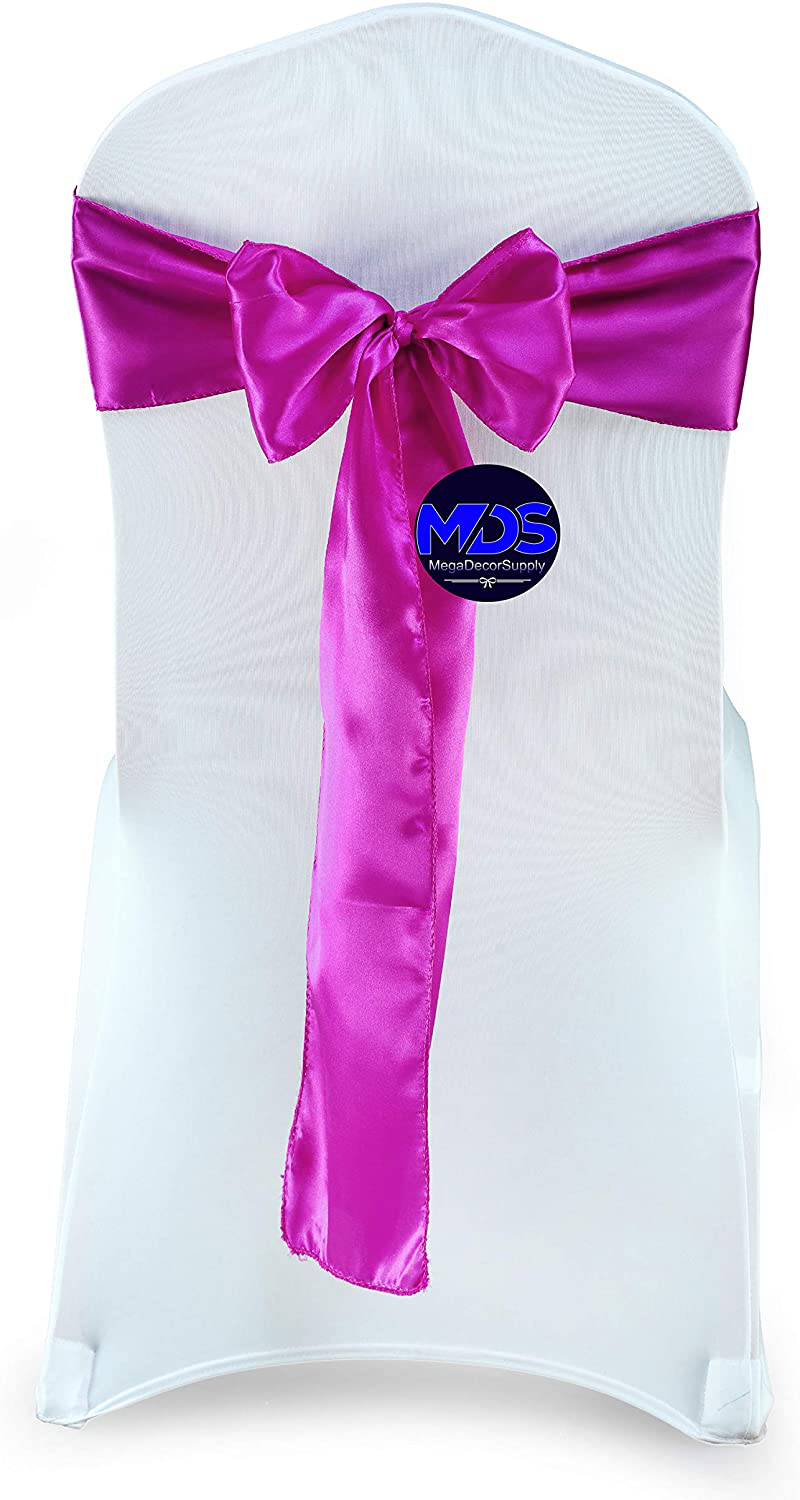 mds Pack of 25 Satin Chair Sashes Bow sash for Wedding and Events Supplies Party Decoration Chair Cover sash -Gold Arts & Entertainment > Party & Celebration > Party Supplies mds Magenat Violat 25 