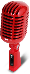 Classic Retro Dynamic Vocal Microphone - Old Vintage Style Unidirectional Cardioid Mic with XLR Cable - Universal Stand Compatible - Live Performance In Studio Recording - Pyle PDMICR42SL (Silver) Electronics > Audio > Audio Components > Microphones Pyle Red Microphone 