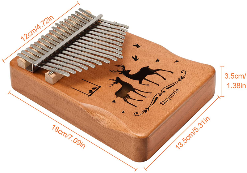 Kalimba Thumb Piano 17 Keys Musical Instruments, Portable Mahogany Wood Mbira Finger Piano Gifts with Tune Hammer and Study Instruction for Kids and Adults Beginners  Shiyinvie   
