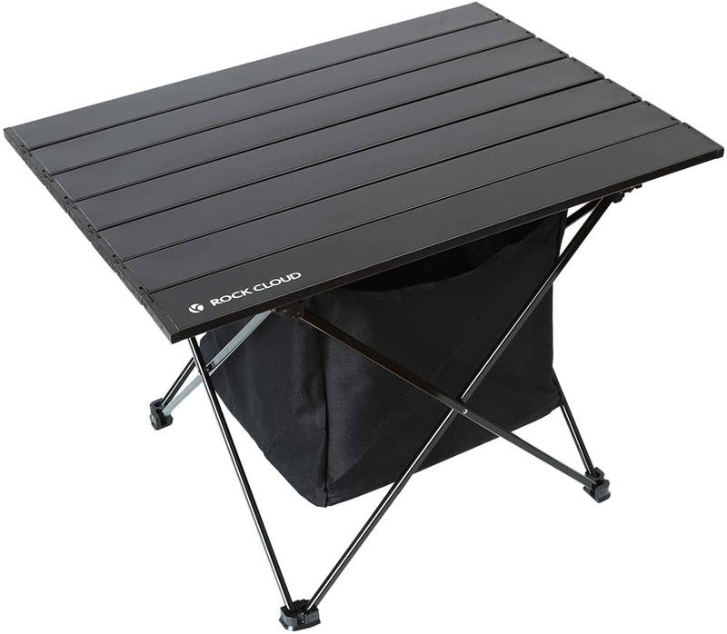 Rock Cloud Portable Camping Table Ultralight Aluminum Camp Table Folding Beach Table for Camping Hiking Backpacking Outdoor Picnic, Green Sporting Goods > Outdoor Recreation > Camping & Hiking > Camp Furniture ROCK CLOUD Black, Storage Bag Medium 