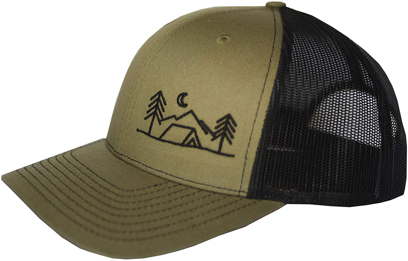 Threadbound Outdoor Trucker Hat Snapback - Tent Camping Design Sporting Goods > Outdoor Recreation > Camping & Hiking > Tent Accessories ThreadBound   