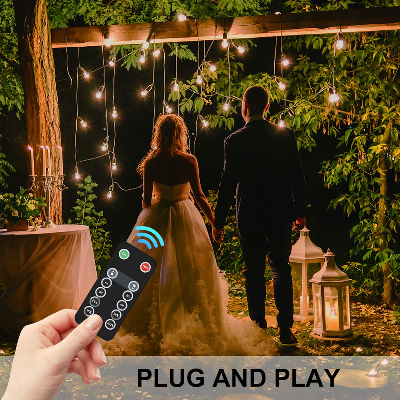 Newpow Outdoor Dimmer 360 Watts, IP67 Waterproof, 60Ft Remote Range, Timer Switch, Memory Function, Plug-in Dimmer Works with 120v Dimmable Outdoor String Lights LED and Incandescent Bulb - Black Home & Garden > Lighting Accessories > Lighting Timers Newpow   