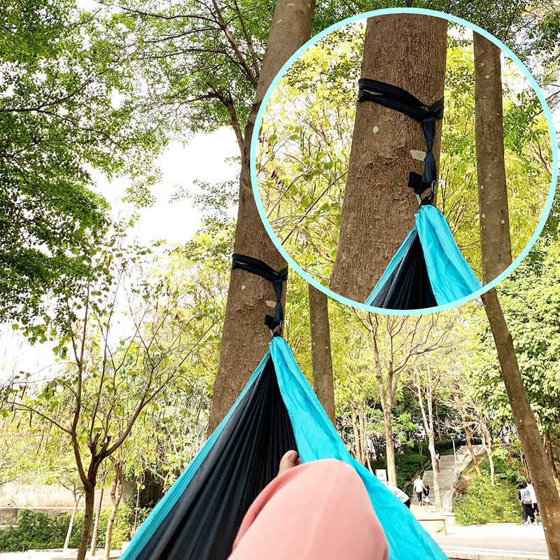 Single Camping Hammock Nylon Portable Parachute Hammocks with 2 Hanging Straps for Backpacking, Travel, Camping, Hiking, Backyard Home & Garden > Lawn & Garden > Outdoor Living > Hammocks Couvkadl   