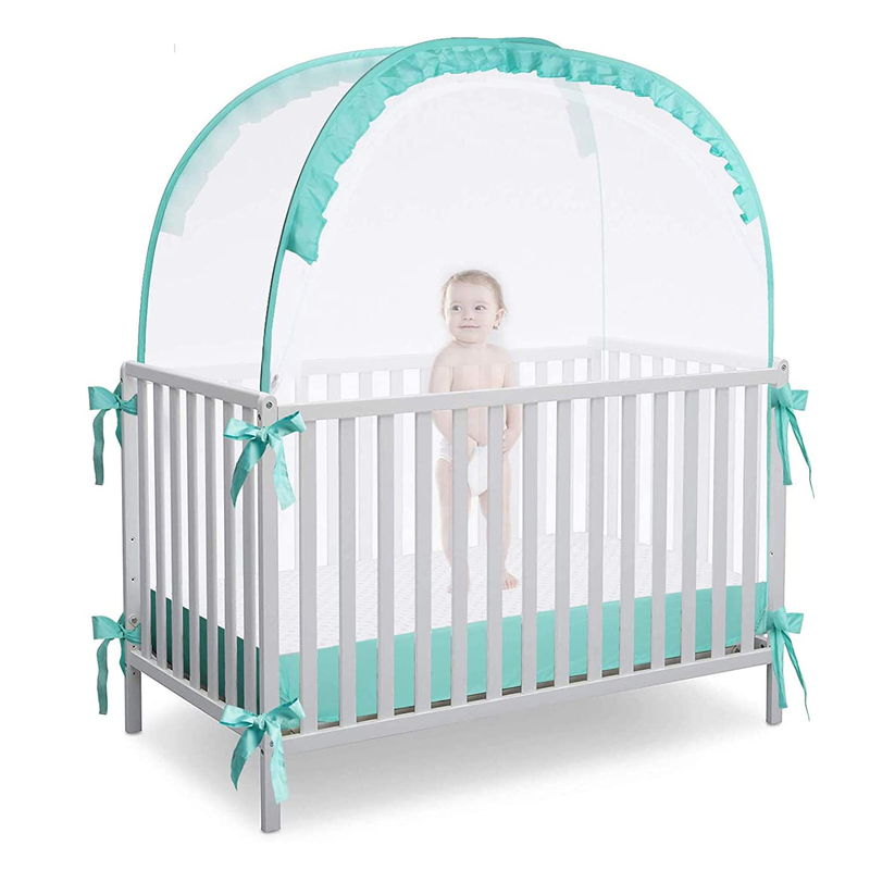 L RUNNZER Baby Crib Tent Crib Net to Keep Baby In, Pop up Crib Tent Canopy Keep Baby from Climbing Out Sporting Goods > Outdoor Recreation > Camping & Hiking > Tent Accessories L RUNNZER Emerald Crib Tent 