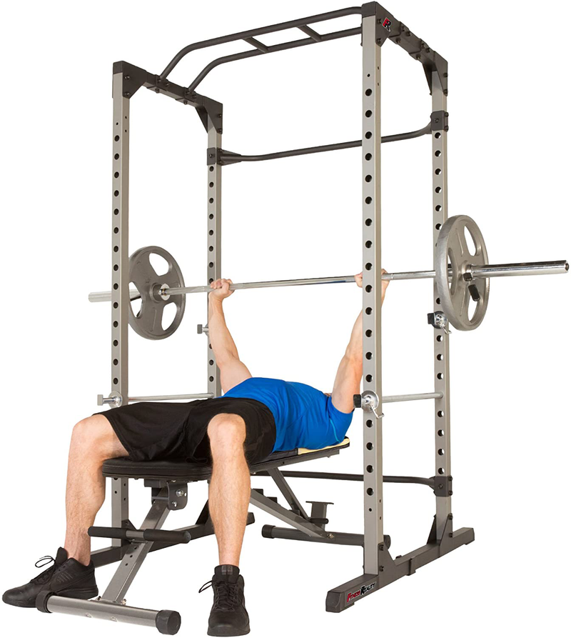 Fitness Reality 810XLT Super Max Power Cage with Optional Lat Pull-down Attachment and Adjustable Leg Hold-down  Fitness Reality   