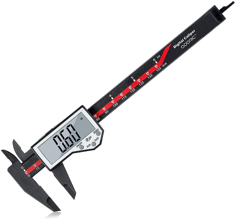 Digital Caliper, Adoric 0-6" Calipers Measuring Tool - Electronic Micrometer Caliper with Large LCD Screen, Auto-Off Feature, Inch and Millimeter Conversion  Adoric Red-black03 6" 