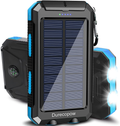 Solar Charger, Durecopow 20000mAh Portable Outdoor Waterproof Solar Power Bank, Camping External Backup Battery Pack Dual 5V USB Ports Output, 2 Led Light Flashlight with Compass (Orange)  Durecopow 20000mAh-Blue  