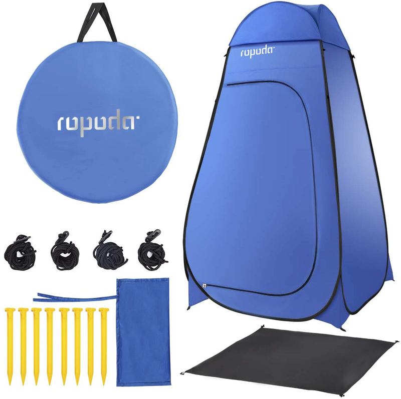 ROPODA Pop up Tent 83Inches X 48Inches X 48Inches, Upgrade Privacy Tent, Porta-Potty Tent Includes 1 Removable Bottom, 8 Stakes, 1 Removable Rain Cover, 1 Carrying Bag