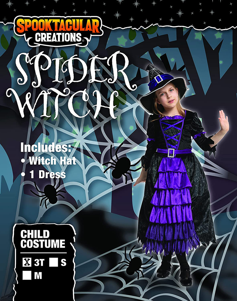 Spooktacular Creations Halloween Girl's Purple witch Costume Spider Web Skirt Dress Up Apparel & Accessories > Costumes & Accessories > Costumes Spooktacular Creations   