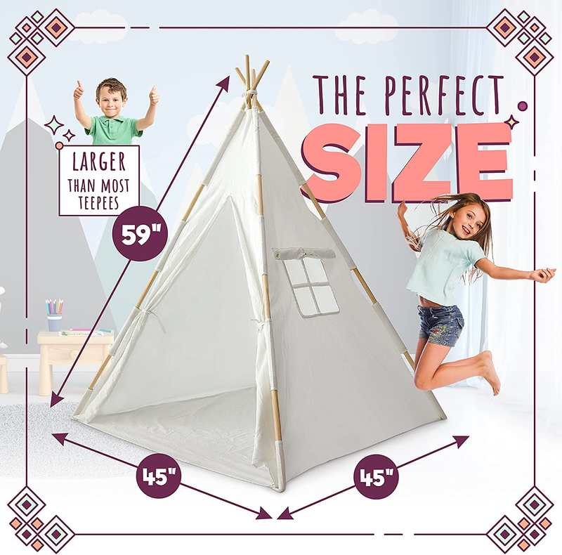 Teepee Tent for Kids - a Fairytale Tipi Tent Kids Love. LED Star Lights, Dream Catcher, Carry Bag - Strong Indoor Tee Pee Tent - Kids Play Tent for Boys & Girls - Sturdy Children Tent Sporting Goods > Outdoor Recreation > Camping & Hiking > Tent Accessories Orian   