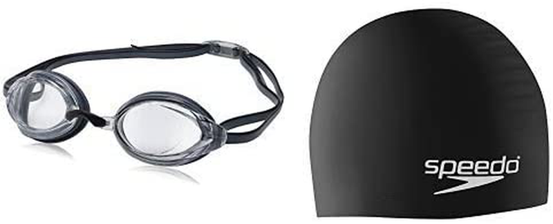 Speedo Unisex-Adult Swim Goggles Vanquisher 2.0 Sporting Goods > Outdoor Recreation > Boating & Water Sports > Swimming > Swim Goggles & Masks Speedo Clear W/ Speedo Black Cap  
