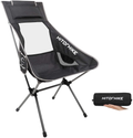 Hitorhike Camping Chair with Nylon Mesh and Comfortable Headrest Ultralight High Back Folding Camp Chair Portable Compact for Camping, Hiking, Backpacking, Picnic, Festival, Family Road Trip Sporting Goods > Outdoor Recreation > Camping & Hiking > Camp Furniture HITORHIKE Black  