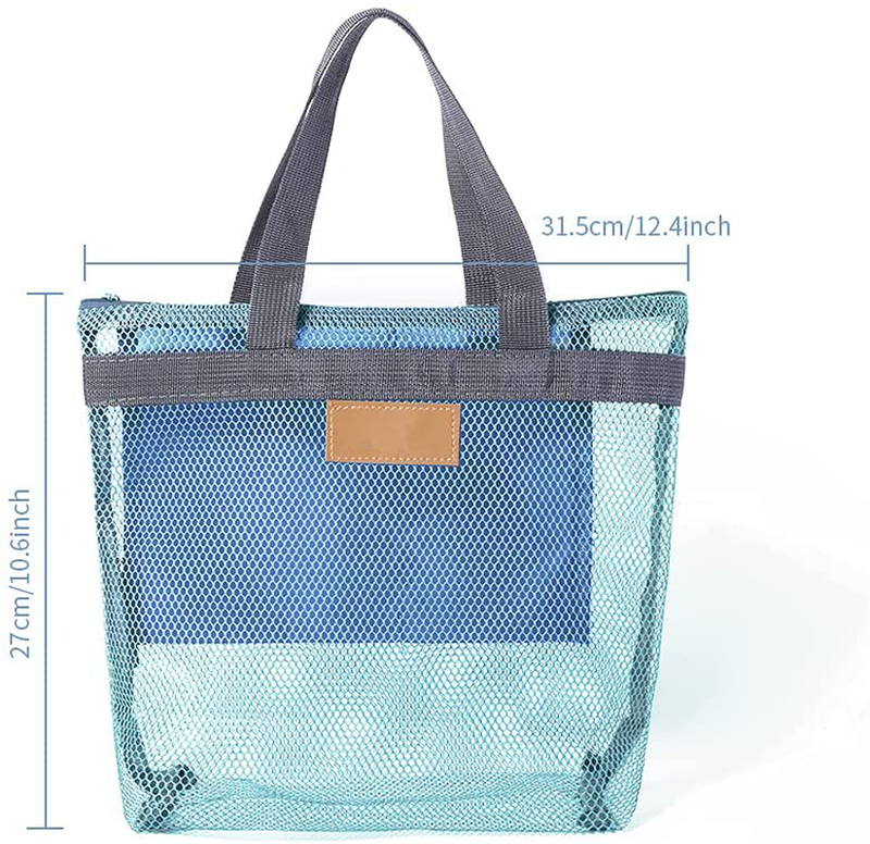Mesh Shower Caddy Bag, Quick Dry Portable Tote Bag with Zipper and Inner Pocket, Lightweight Bath Organizer for College Dorm Bathroom, Swimming, Gym, Beach, Travel (Blue) Sporting Goods > Outdoor Recreation > Camping & Hiking > Portable Toilets & Showers Pebipoo   