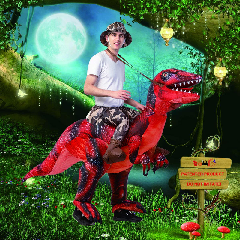 GOOSH Inflatable Costume for Adults, Halloween Costumes Men Women Dinosaur Rider, Blow Up Costume for Unisex Godzilla Toy Apparel & Accessories > Costumes & Accessories > Costumes GOOSH   
