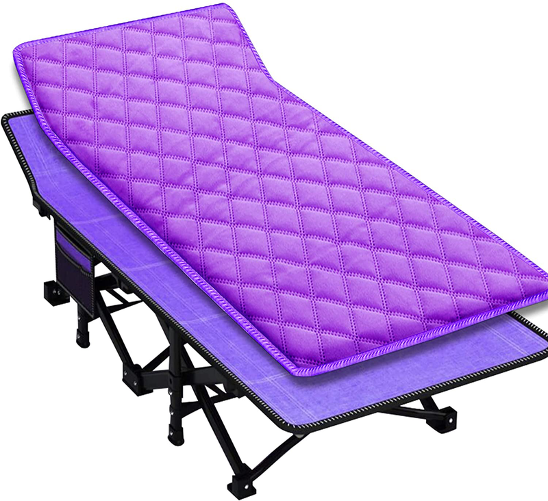 Lilypelle Folding Camping Cot, Double Layer Oxford Strong Heavy Duty Sleeping Cots with Carry Bag, Portable Travel Camp Cots for Home/Office Nap and Beach Vacation Sporting Goods > Outdoor Recreation > Camping & Hiking > Camp Furniture LILYPELLE Purple 75"L x 28"W 