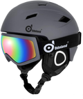 Odoland Snow Ski Helmet and Goggles Set, Sports Helmet and Protective Glasses - Shockproof/Windproof Protective Gear for Skiing, Snowboarding, Motorcycle Cycling, Snowmobile Sporting Goods > Outdoor Recreation > Winter Sports & Activities > Skiing & Snowboarding > Ski & Snowboard Helmets Odoland Gray X-Large(60-61cm) 