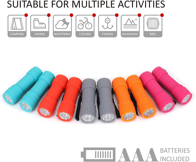 FASTPRO 10-Pack, 9-LED Mini Flashlight Set, 30-Pieces AAA Batteries are Included and Pre-Installed, Perfect For Class Teaching, Camping, Wedding Favor Hardware > Tools > Flashlights & Headlamps > Flashlights FASTPRO   