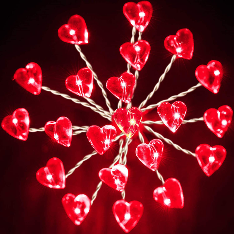 Red Firework Curtain Lights, 160 Heart Shaped Red LED String Lights, Window USB Plug in Fairy Lights for Mother'S Day Valentine'S Day Wedding Bedroom Party Garden Umbrella Light Decoration Home & Garden > Decor > Seasonal & Holiday Decorations Hiboom   