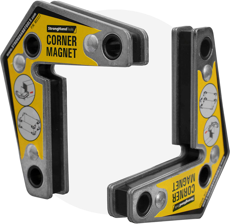 Strong Hand Tools - VAL-MST327 , Magnetic Corner Squares, (Twin Pack), 12°, 90° & 60° Angle Setting, Max Pull Force: 30 lbs, Low Profile, 3-1/4 x 3-3/4 x 5/8″, MST327 Hardware > Tool Accessories > Welding Accessories Strong Hand Tools 3.25-Inch x 3.75-Inch  