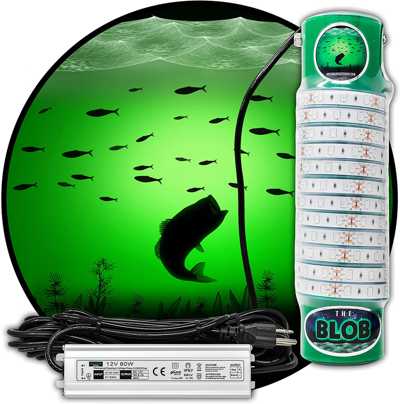 Green Blob OutdoorNew Underwater Fishing Light LED for Docks 7500 or 15000 Lumen with 110 Volt AC 30ft or 50ft Power Cord, Crappie, Snook, Fish Attractor, Made in Texas Home & Garden > Pool & Spa > Pool & Spa Accessories Green Blob Outdoors 50Ft Cord 15000 
