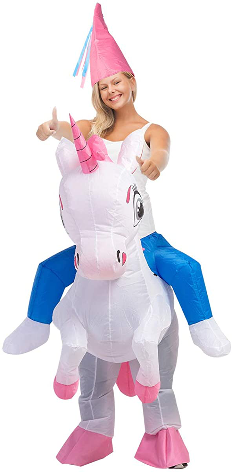 GOOSH Inflatable Costume for Adults, Halloween Costumes Men Women Unicorn Rider, Blow Up Costume for Unisex Godzilla Toy