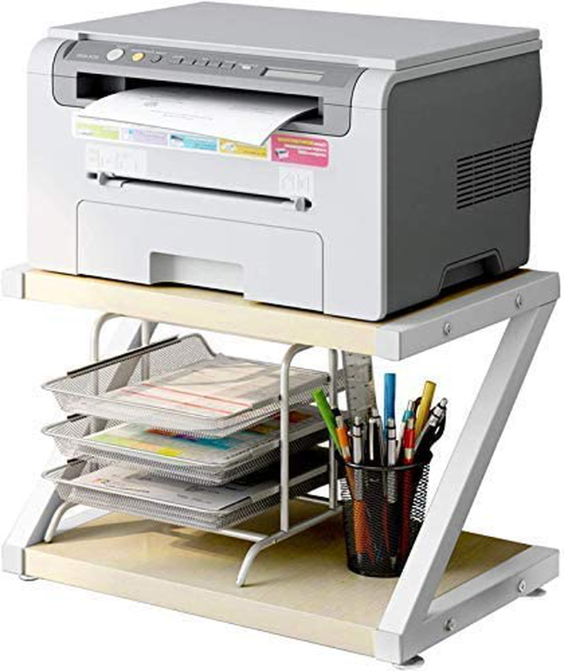 Desktop Stand for Printer - Desktop Shelf with Anti - Skid Pads for Space Organizer as Storage Shelf, Book Shelf, Double Tier Tray with Hardware & Steel for Mini 3D Printer by HUANUO (Wood) Electronics > Print, Copy, Scan & Fax > Printer, Copier & Fax Machine Accessories HUANUO Wood  