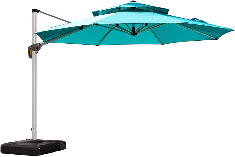 PURPLE LEAF 10 Feet Patio Umbrella Outdoor Round Umbrella Large Cantilever Umbrella Windproof Offset Umbrella Heavy Duty Sun Umbrella for Garden Deck Pool Patio, Beige