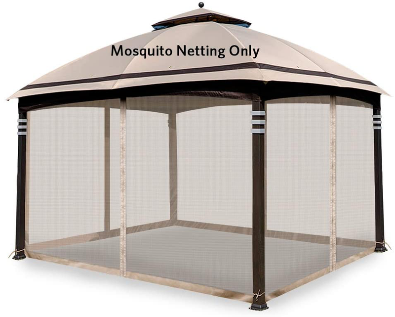 Hofzelt Gazebo Replacement Mosquito Netting Screen Walls for 10' x 10' Gazebo Canopy (Mosquito Net Only) Black