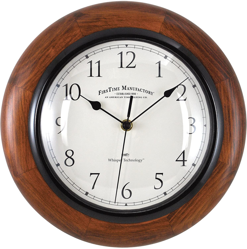 FirsTime & Co. Walnut Round Wall Clock, 11",10055 Home & Garden > Decor > Clocks > Wall Clocks FirsTime & Co.   