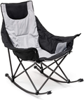 Sunnyfeel Camping Rocking Chair, Oversized Folding Lawn Chairs with Luxury Padded Recliner & Pocket,Carry Bag, 300 LBS Heavy Duty for Outdoor/Picnic/Patio, Portable Rocker Camp Chair (2Pcs Grey) Sporting Goods > Outdoor Recreation > Camping & Hiking > Camp Furniture SUNNYFEEL Grey  