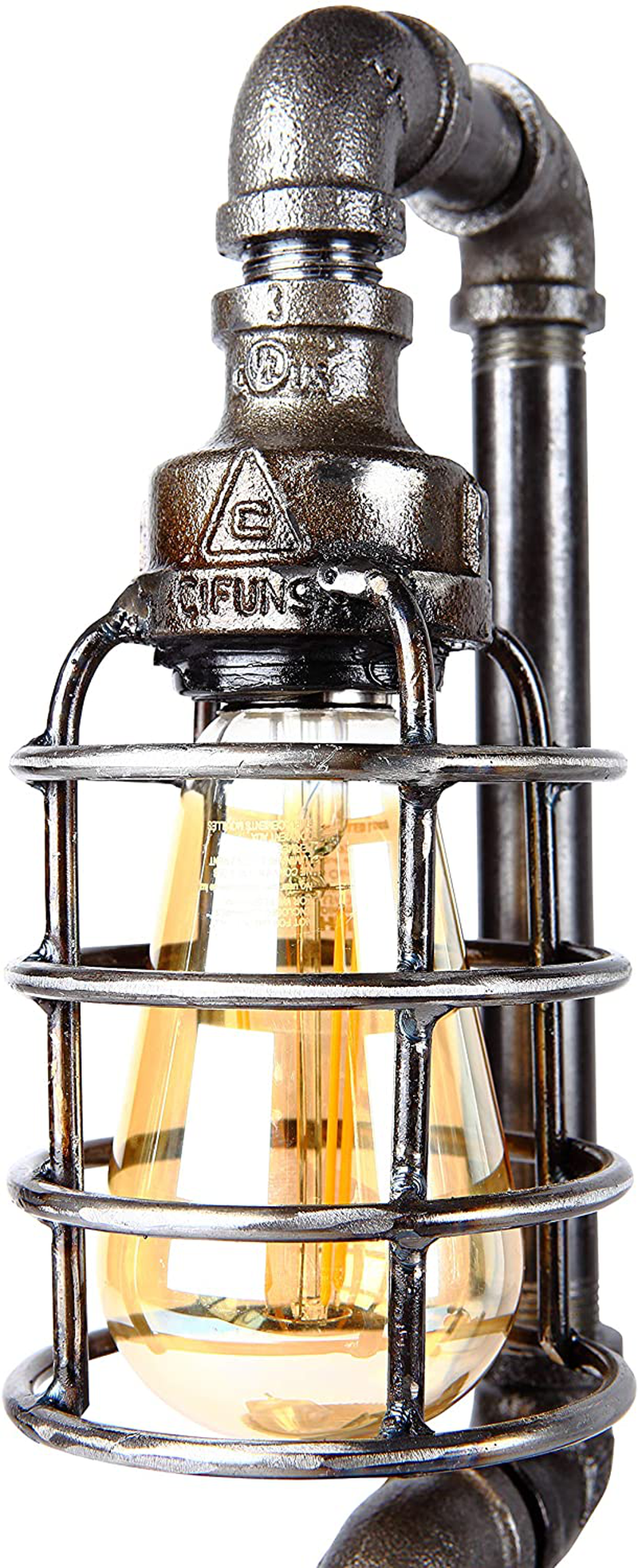 Savage Metal - Rustic Industrial Edison Steampunk Lamp with Switch - Vintage Antique Home Decor - Ideal for Bedrooms, Living Rooms, Bedside Tables, Nightstand, Desks - Accent Lighting Home & Garden > Decor > Seasonal & Holiday Decorations Savage Metal   