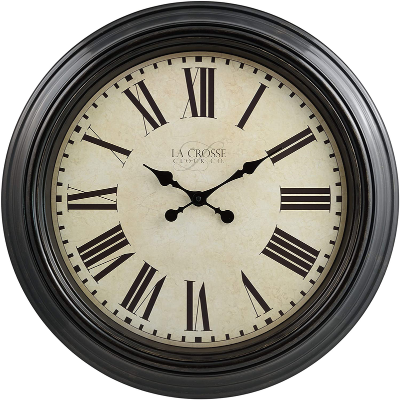 La Crosse 404-2658-INT 23-Inch Maxwell Quartz Wall Clock, Brown Home & Garden > Decor > Clocks > Wall Clocks La Crosse   